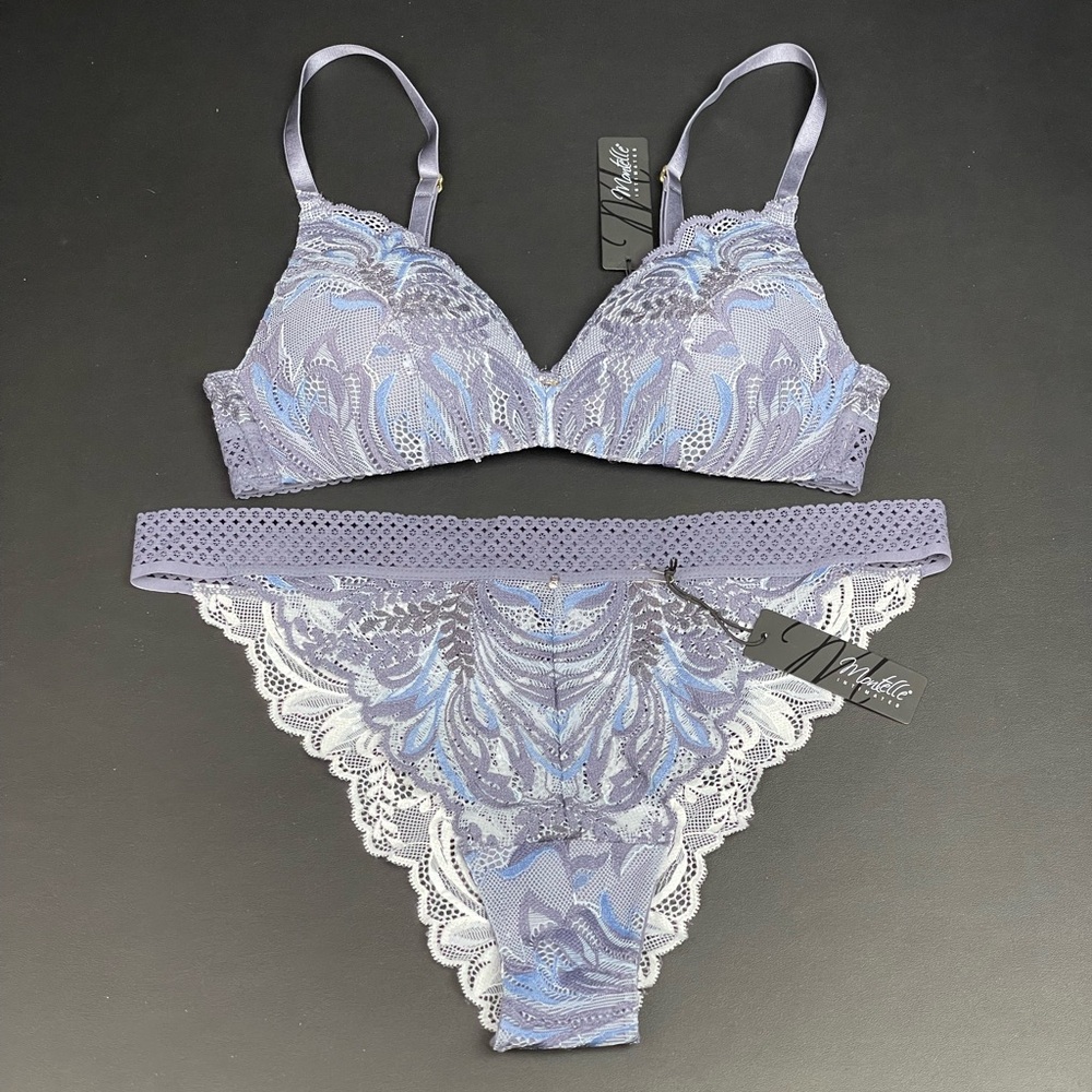 Montelle Intimates Wireless T-shirt bra and Brazilian Briefs